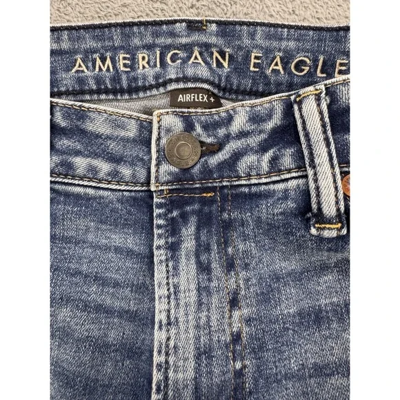 American Eagle Airflex+ Jeans Men 32x34 Blue Stone Wash Slim Whisker Denim - Picture 2 of 10